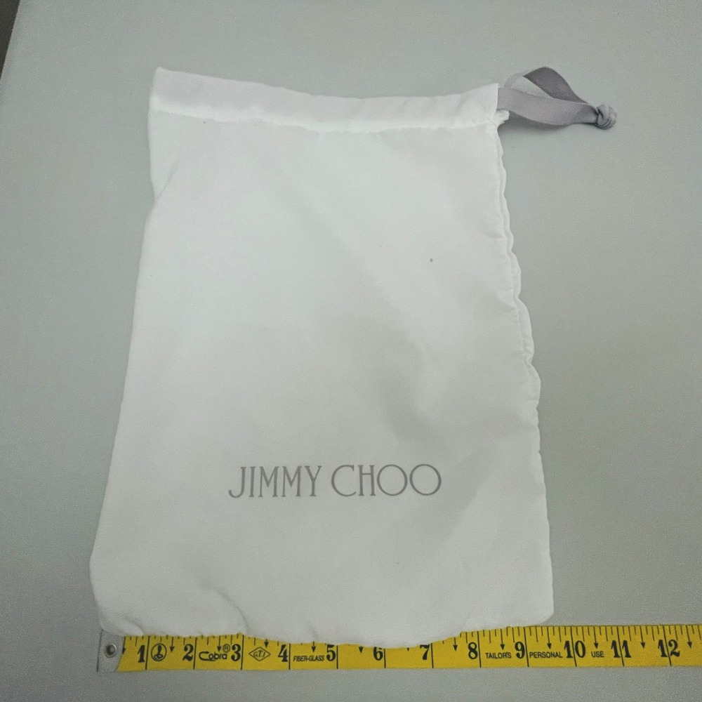 Jimmy Choo White Drawstring Shoe Storage Dust Bag Medium Replacement Designer